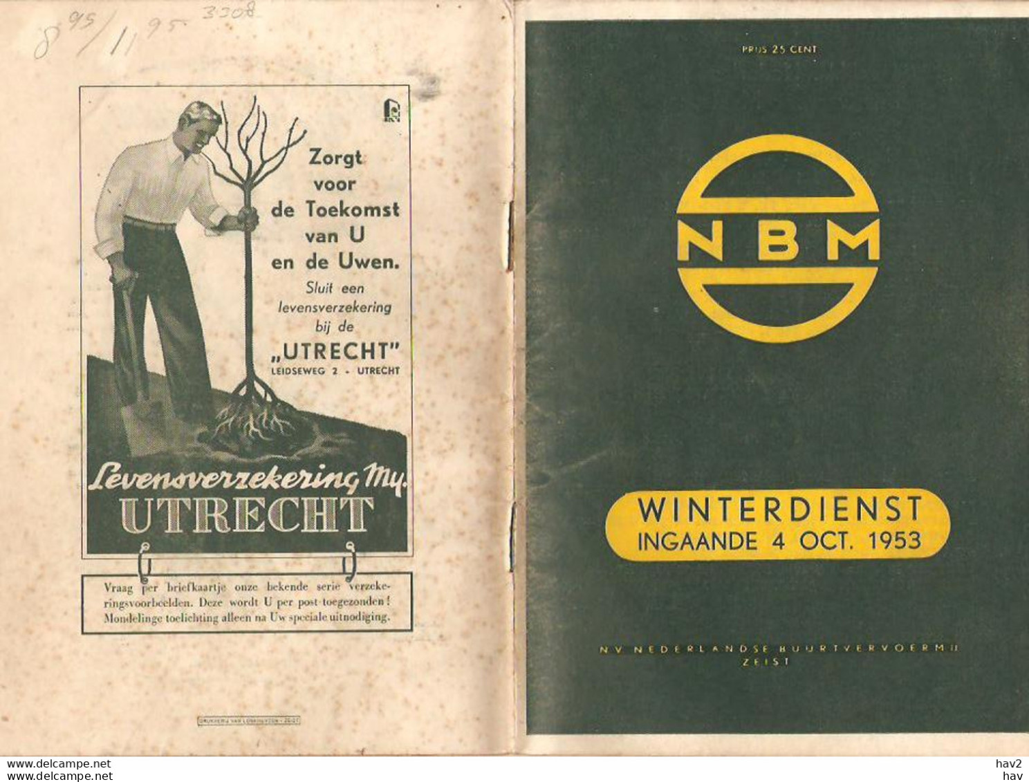 Zeist Boekje Winterdienst 1953 N.B.M. KE3308 - Europe