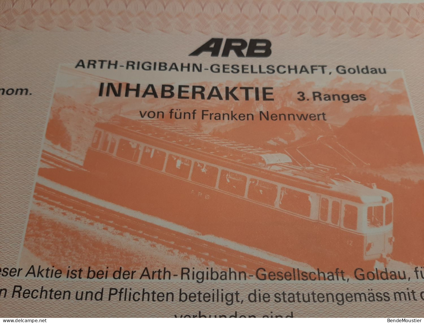 Suisse - ARB - Arth- Rigibahn - Gesellschaft, Goldau - 1 Januar 1984 - - Luchtvaart