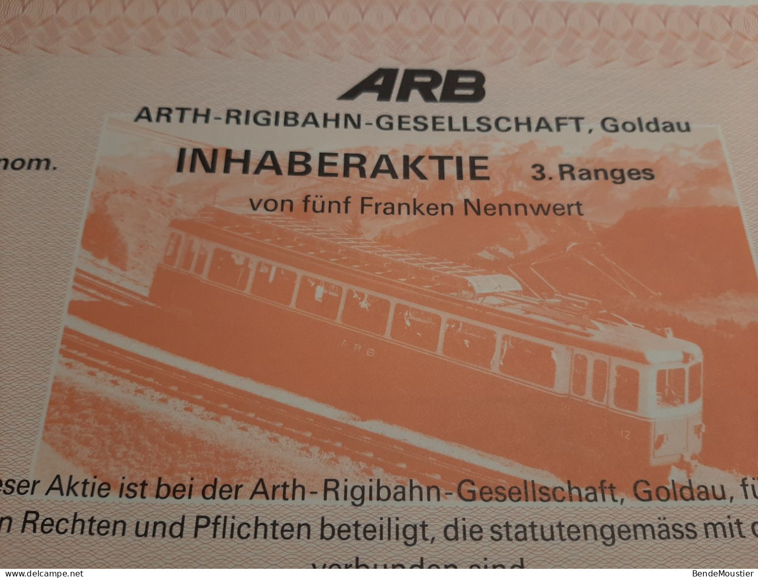 Suisse - ARB - Arth- Rigibahn - Gesellschaft, Goldau - 1 Januar 1984 - - Aviazione