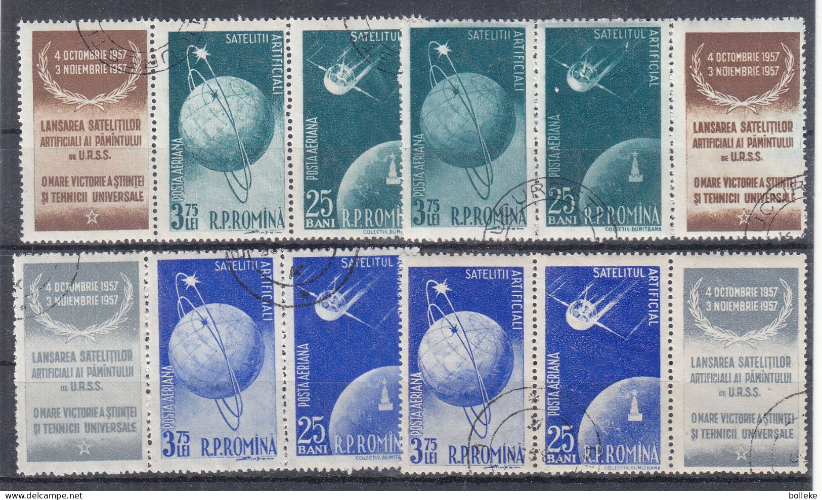 Espace - Satellites - Roumanie - Yvert PA 69 / 72 Oblitérés - Avec Vignette - - Used Stamps