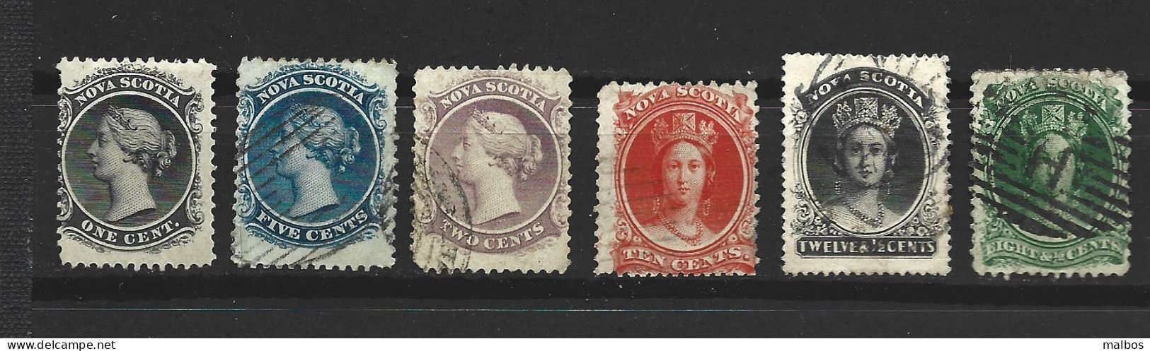 CANADA Nova Scotia 1863  (o) S&G 9-11-13-14-16-17 - Used Stamps