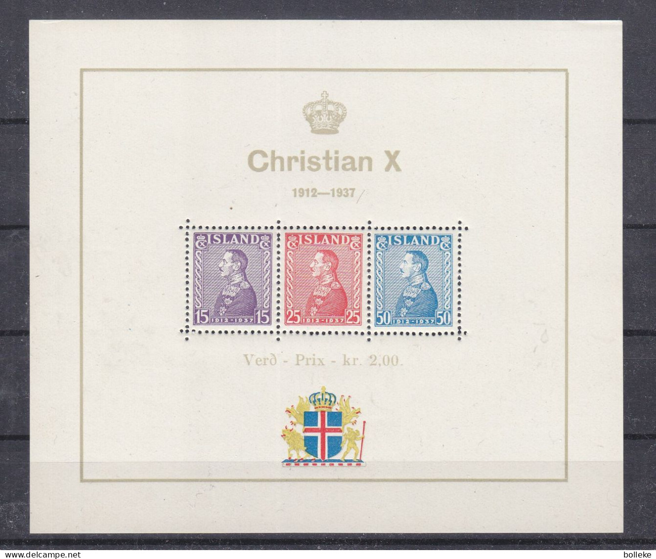 Islande - Yvert BF 1 ** - Christian X - Valeur 90 Euros - - Blocks & Sheetlets