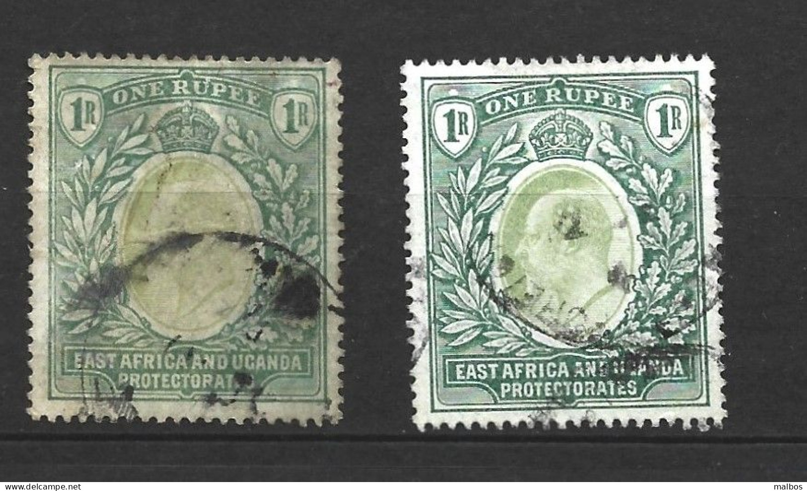 EAST AFRICA & OUGANDA PROTECTORATE  1903   (o)  - S&G 9 + 9a (chalk-surfaced Paper)   - Wmk Crown CC - Protettorati De Africa Orientale E Uganda