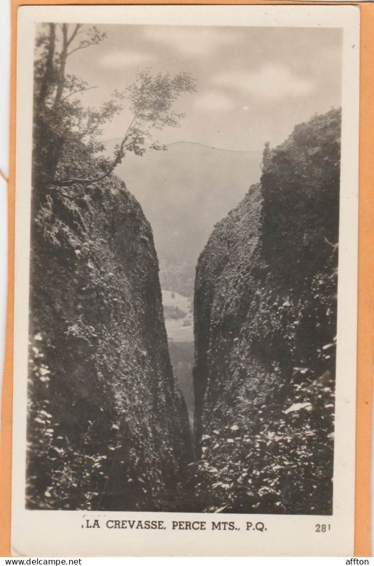 Perce Mts Quebec Canada Old Real Photo Postcard - Percé