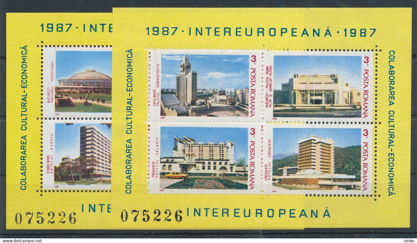 1987. Romania - Landscapes, Cities (Hotels) - Hostelería - Horesca