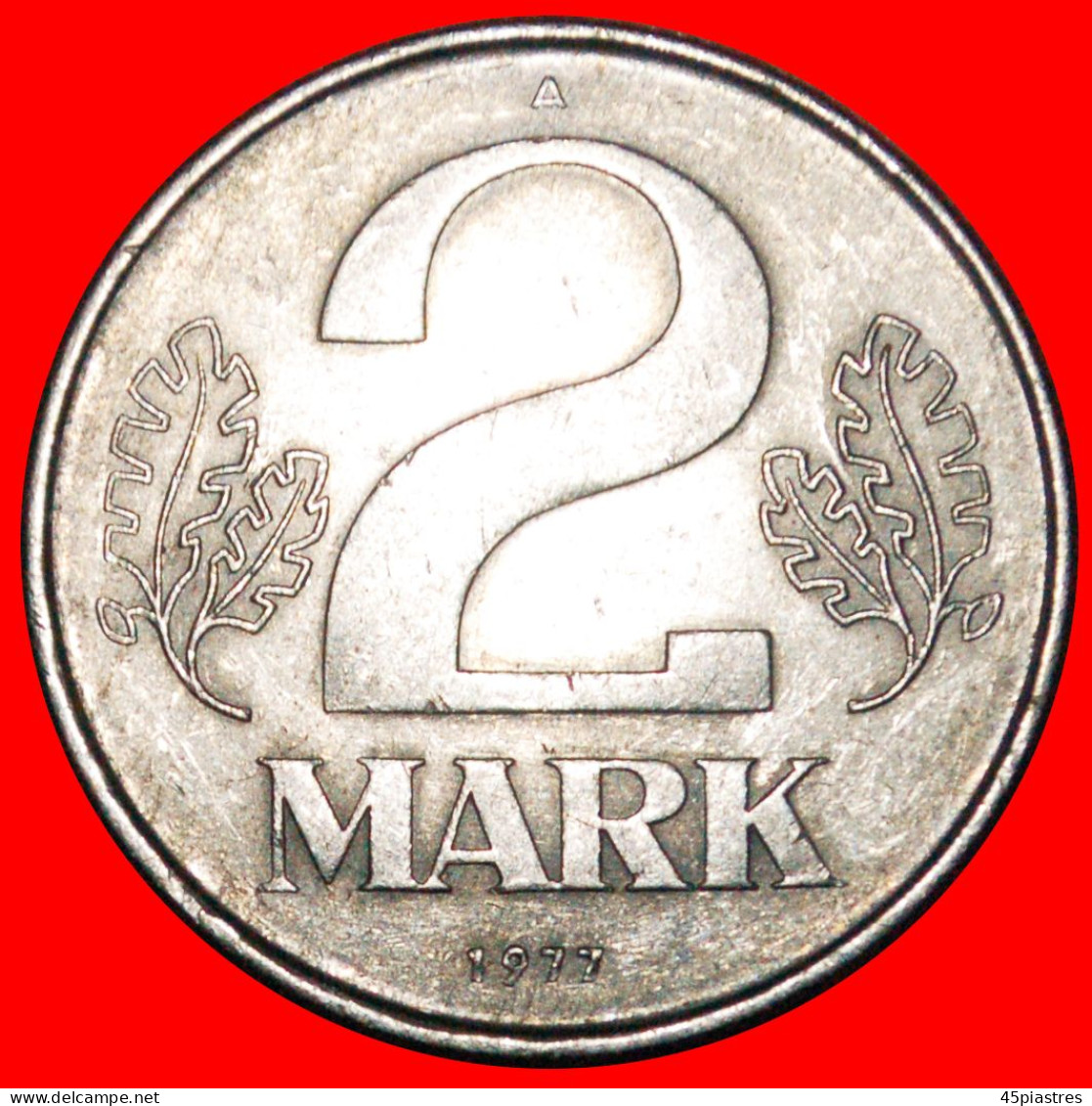 * HAMMER AND COMPASS (1972-1990): GERMANY  2 MARKS 1977A BERLIN! · LOW START · NO RESERVE! - 2 Marchi