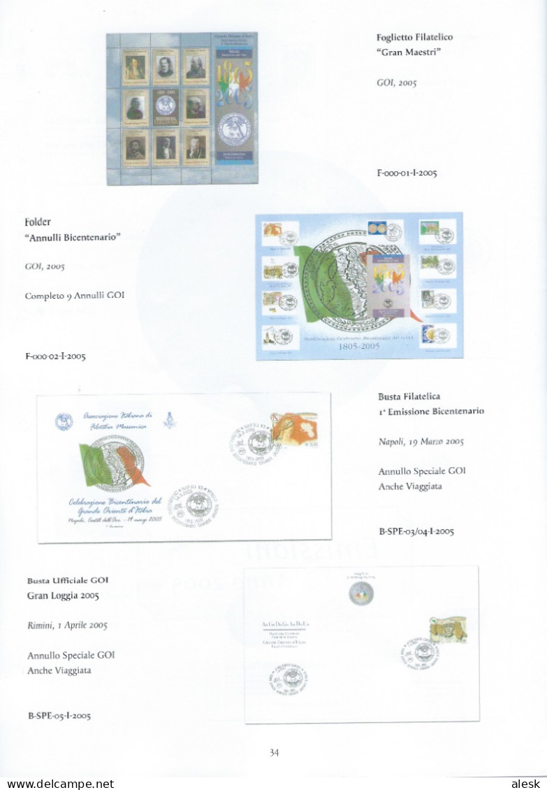 CATALOGO GENERALE Delle EMISSIONI ITALIANE 2000-2005 - Associazione Italiana Di Filatelia Massonica - Grande Oriente - Italie