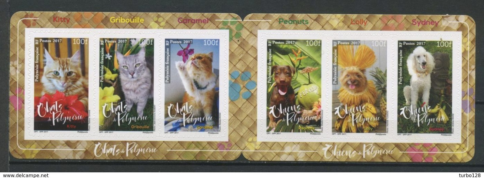 POLYNESIE 2017 Carnet N° C1163 ** ( 1163/1168 ) Neuf MNH Superbe Faune Chiens Chats Animaux Domestiques Dogs Cats - Neufs