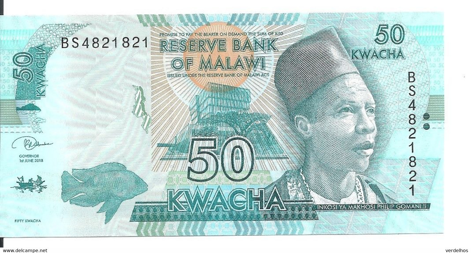 MALAWI 50 KWACHA 2018 UNC P 64 E - Malawi