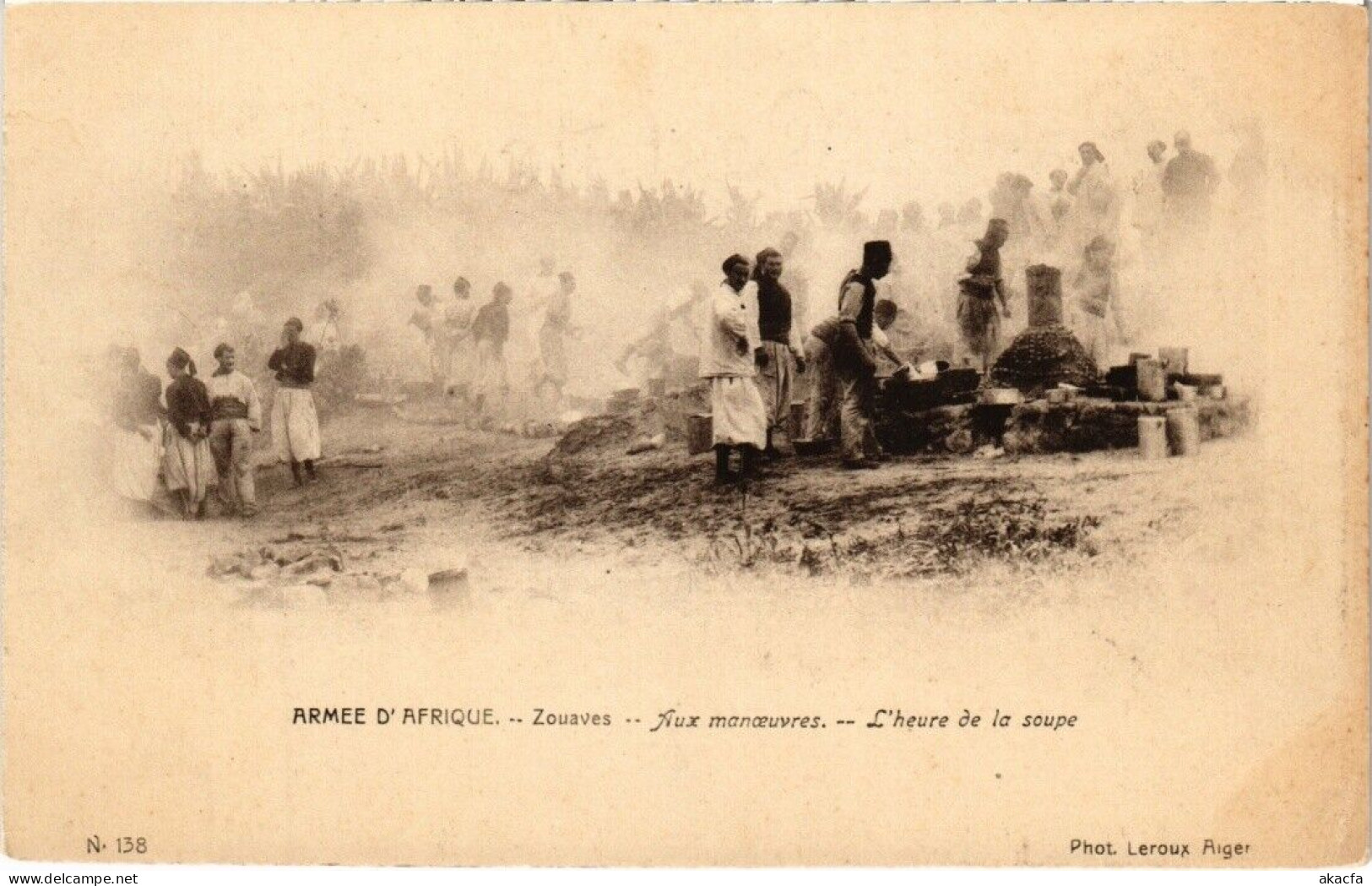 PC AFRICA ARMEE D'AFRIQUE ZOUAVES AUX MANOEUVRES ETHNIC TYPES (a43233) - Afrique