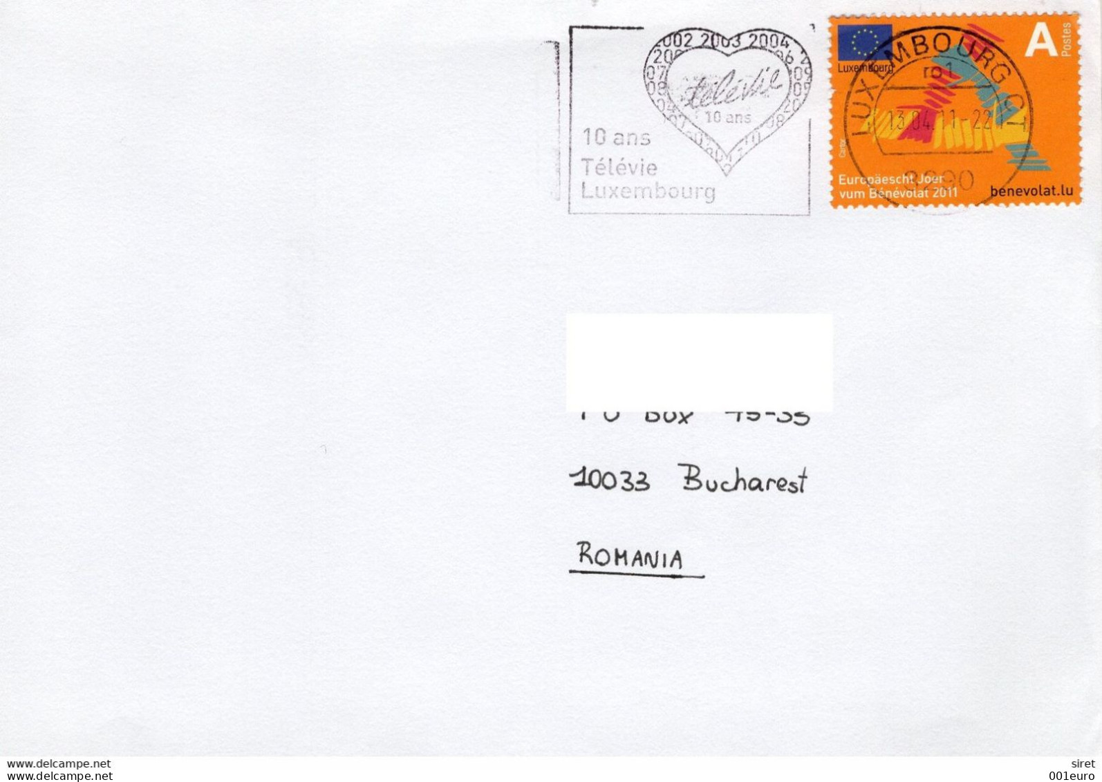 LUXEMBOURG: "TELEVIE - 10 YEARS", Circulated Cover Item N° #1560993829 - Used Stamps