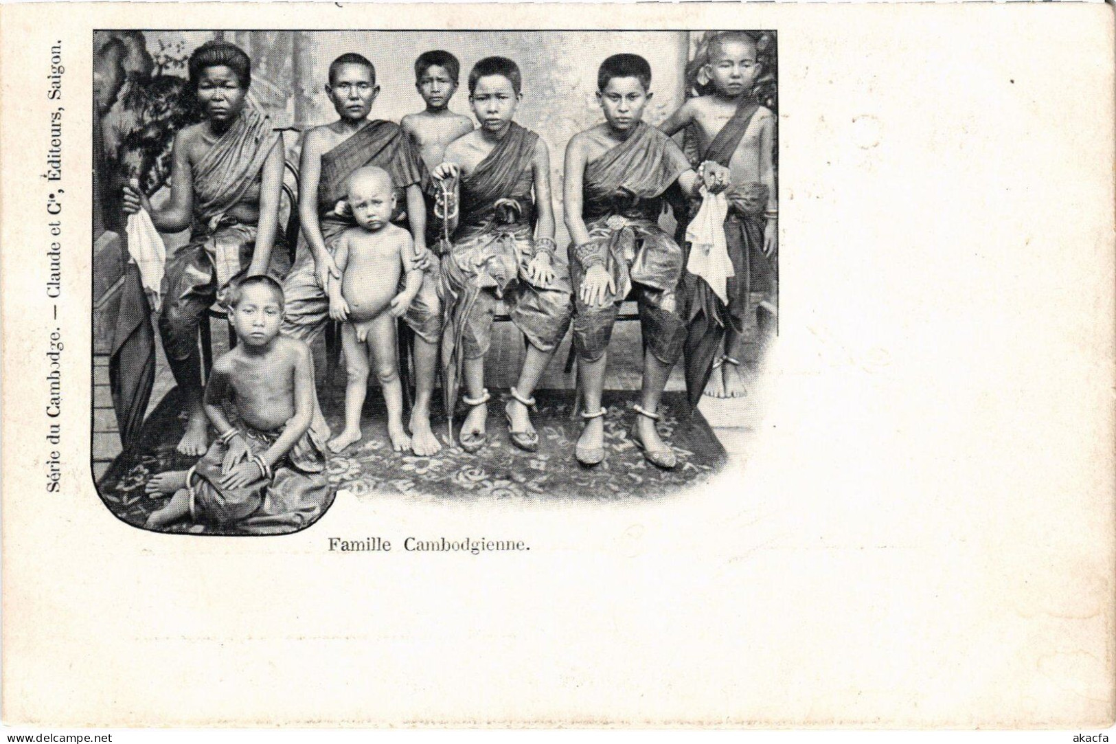 PC FAMILLE CAMBODGIENNE ETHNIC TYPES CAMBODIA INDOCHINA (a37774) - Cambodge