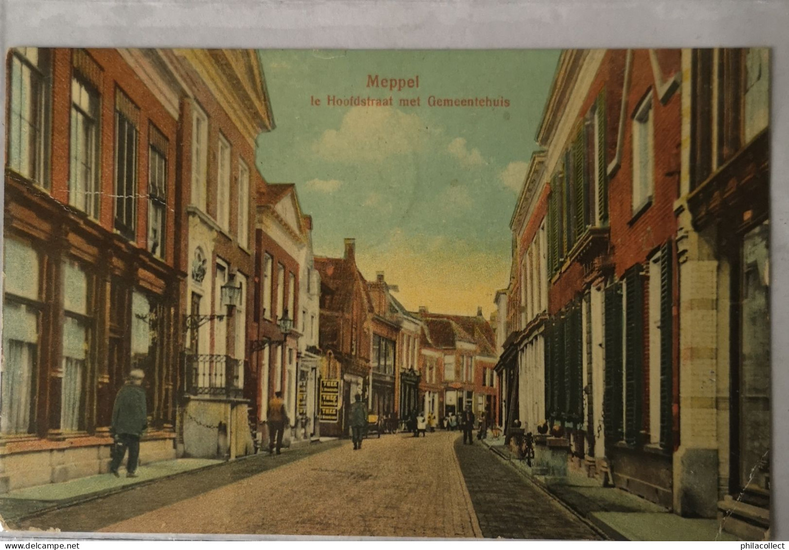 Meppel (Dr.) 1e Hoofdstraat Met Gemeentehuis 1920 - Meppel