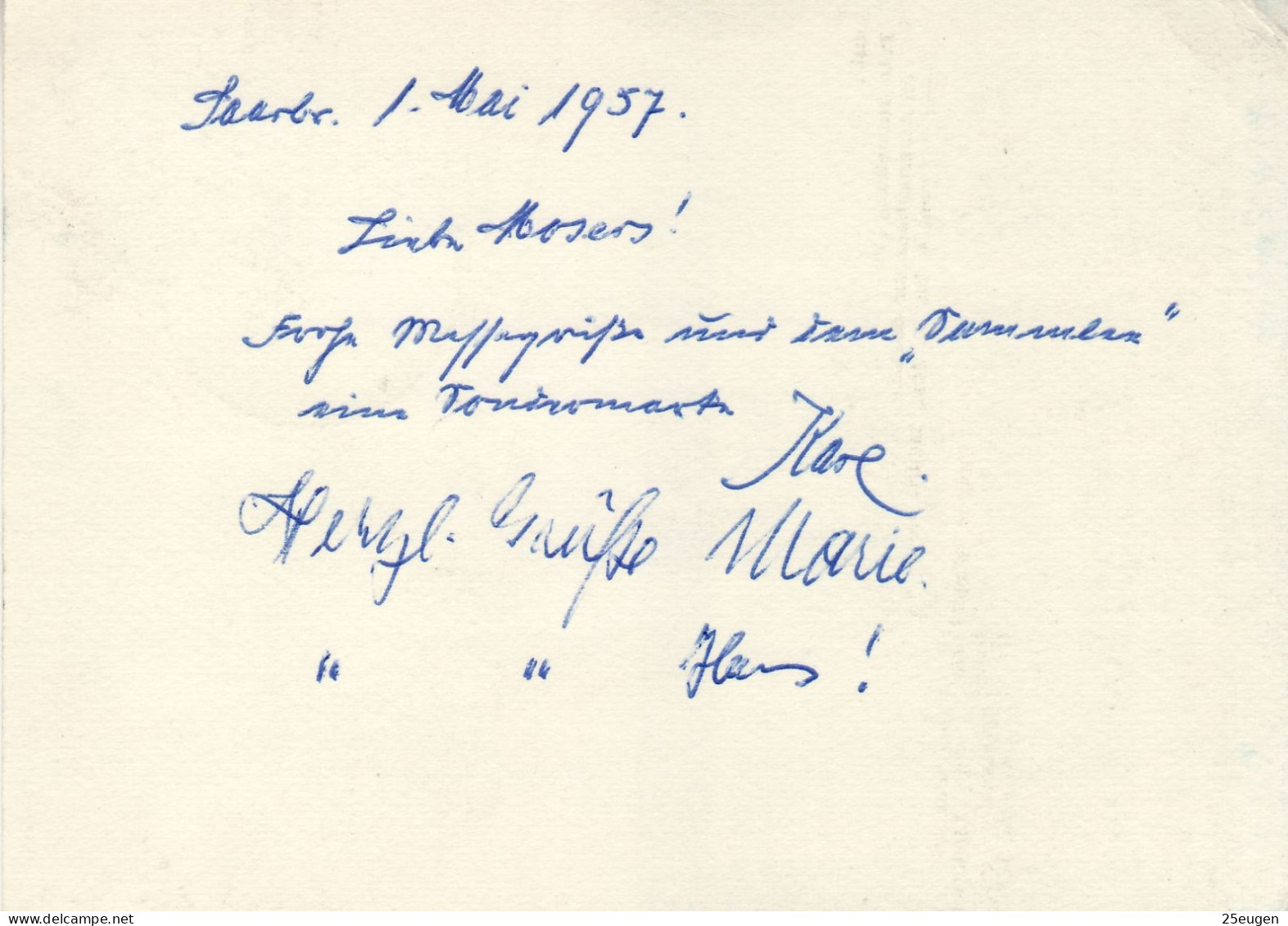 SAAR 1957  POSTCARD SENT FROM SAARBRUECKEN TO STUTTGART - Cartas & Documentos