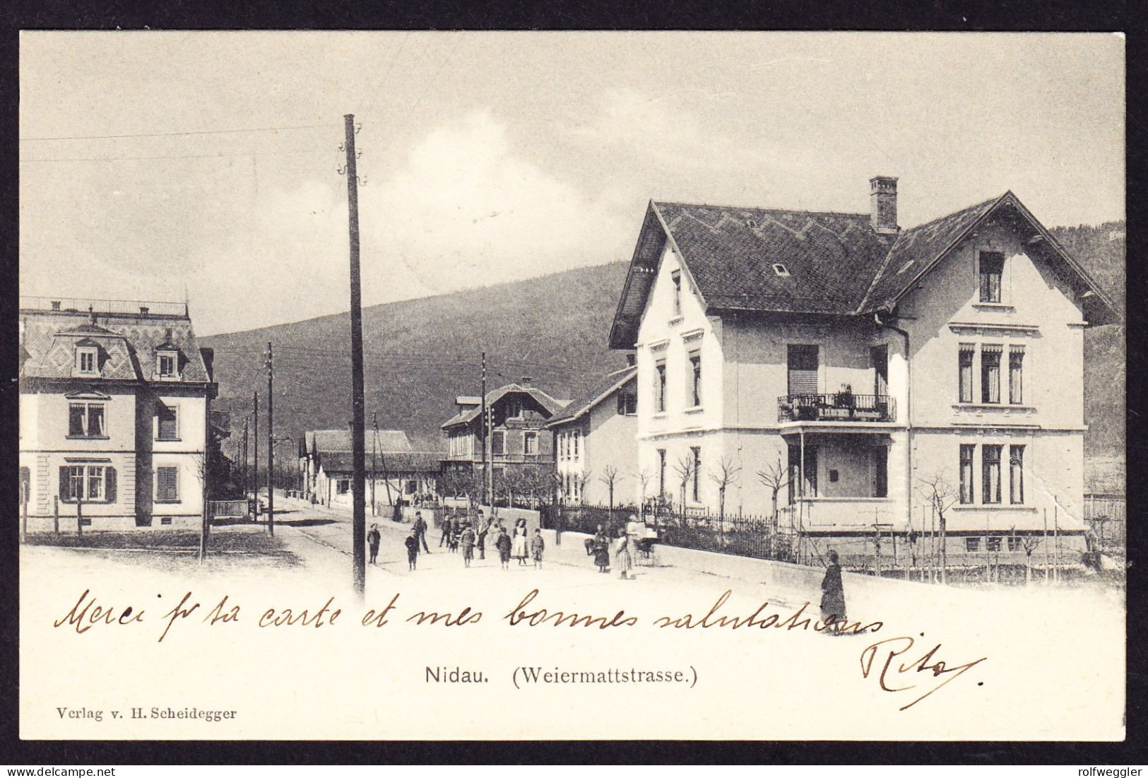 1901 Gelaufene AK Aus Nidau. Weihermattstrasse. Rechts Leichter Bug. - Nidau