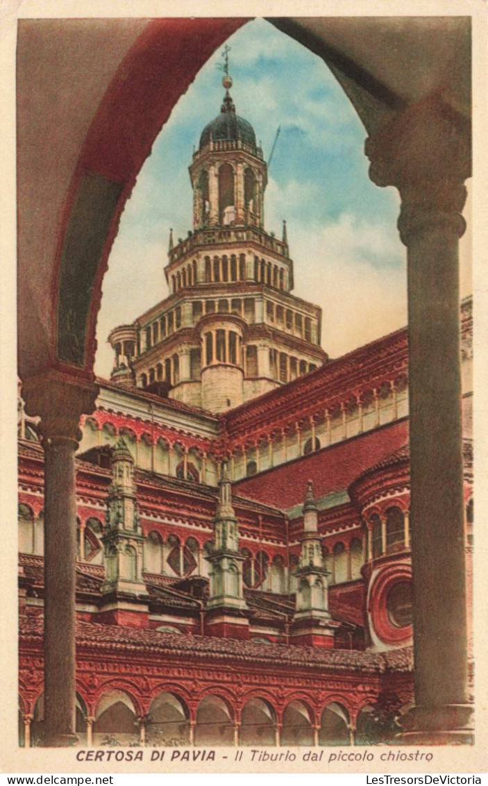 ITALIE - Certosa Di Pavia - Il Tiburio Dal Piccolo Chiostro - Colorisé -  Carte Postale Ancienne - Pavia