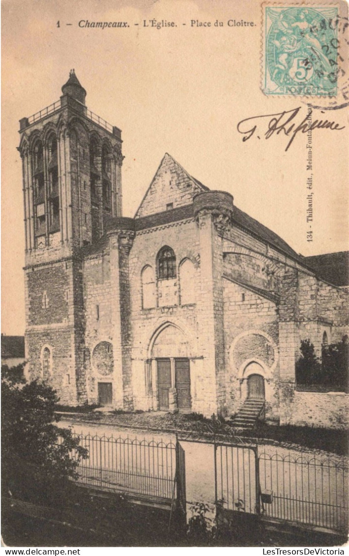 FRANCE - Champeaux - L'Eglise - Place Du Cloître -  Carte Postale Ancienne - Melun