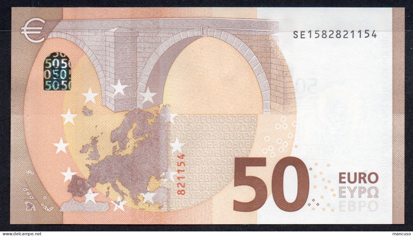 50 EURO ITALIA  SE  S035A1 FIRST POSITION  Ch. "58"  - DRAGHI   UNC - 50 Euro