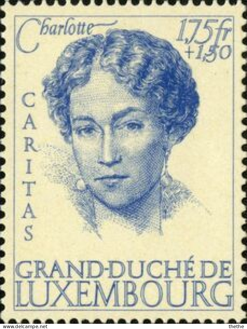 LUXEMBOURG - Grande-Duchesse Charlotte (bleu Sur Crème) - Autres & Non Classés