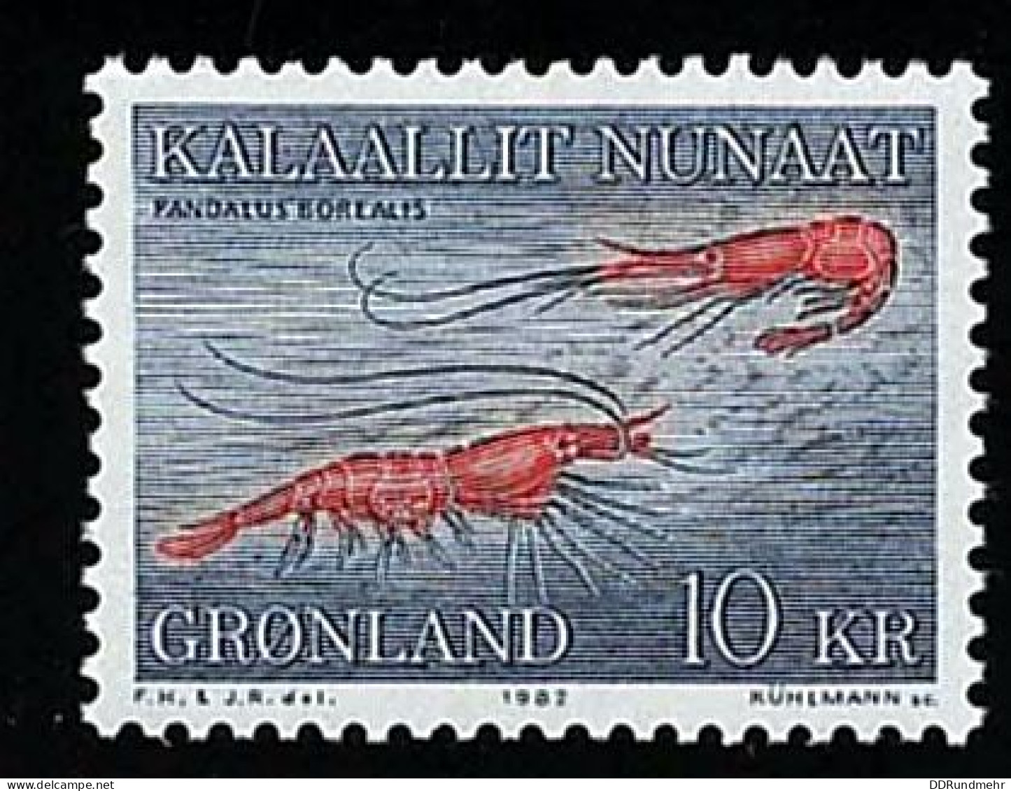 1982 Northern Prawn  Michel GL 133 Stamp Number GL 136 Yvert Et Tellier GL 121 Stanley Gibbons GL 134 Xx MNH - Unused Stamps
