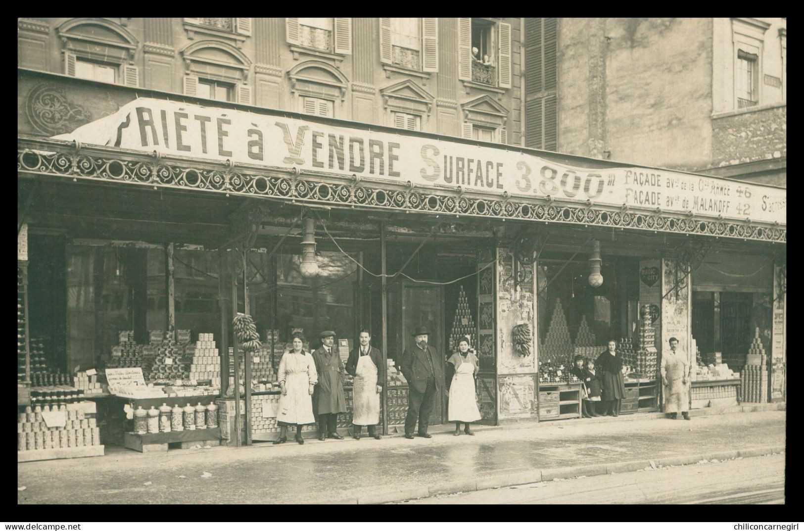 * Cp Photo - Propriété à Vendre - Façade Boulevard De Malakoff Et Avenue De La Grande Armée - Animée - Personnel - Marchands