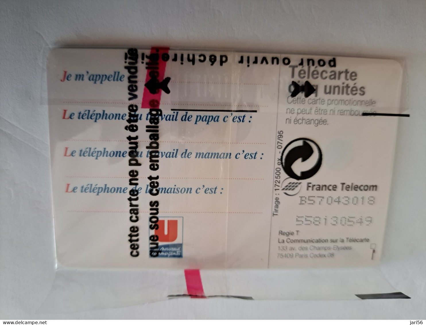 FRANCE/FRANKRIJK   CHIPCARD / PRIVE/ TELECARTE CINQ/ NOUS ALLONS/ CARTOON  /  /  MINT IN WRAPPER     ** 15019** - Voorafbetaalde Kaarten: Gsm