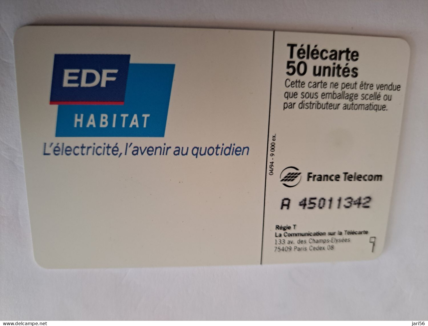 FRANCE/FRANKRIJK   CHIPCARD / / TELECARTE 50 U/ UPCE 94/PALMTREE/   9000 EX    /  MINT     ** 15021** - Nachladekarten (Handy/SIM)