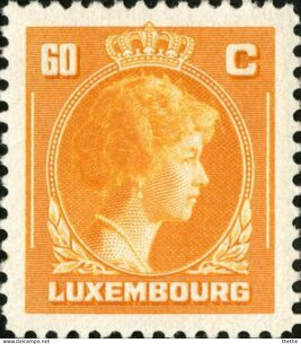 LUXEMBOURG - La Grande-Duchesse Charlotte Face à La Droite (orange) - 1940-1944 Occupation Allemande