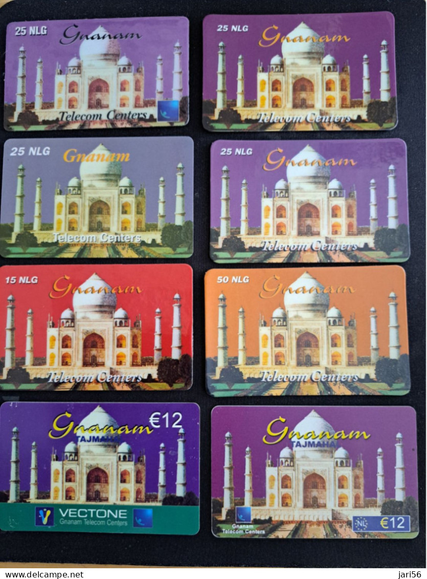 NETHERLANDS  PREPAID GNANAM/ TAJMAHAL/ 8X DIFFERENT CARDS /  USEDCARDS   ** 15024** - Unclassified