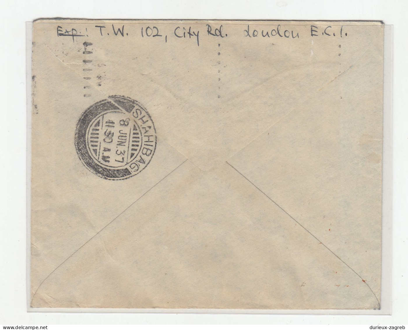 Great Britain Letter Cover Posted 1937 To Shahibag B220820 - Cartas & Documentos