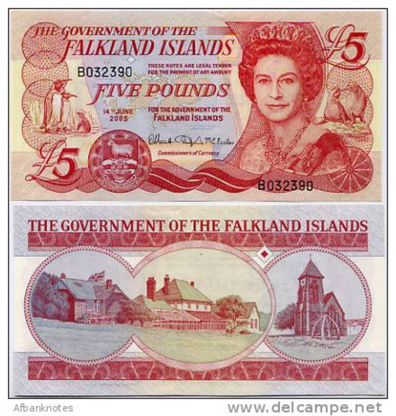FALKLAND IS.       5 Pounds       P-17a       14.6.2005       UNC - Islas Malvinas