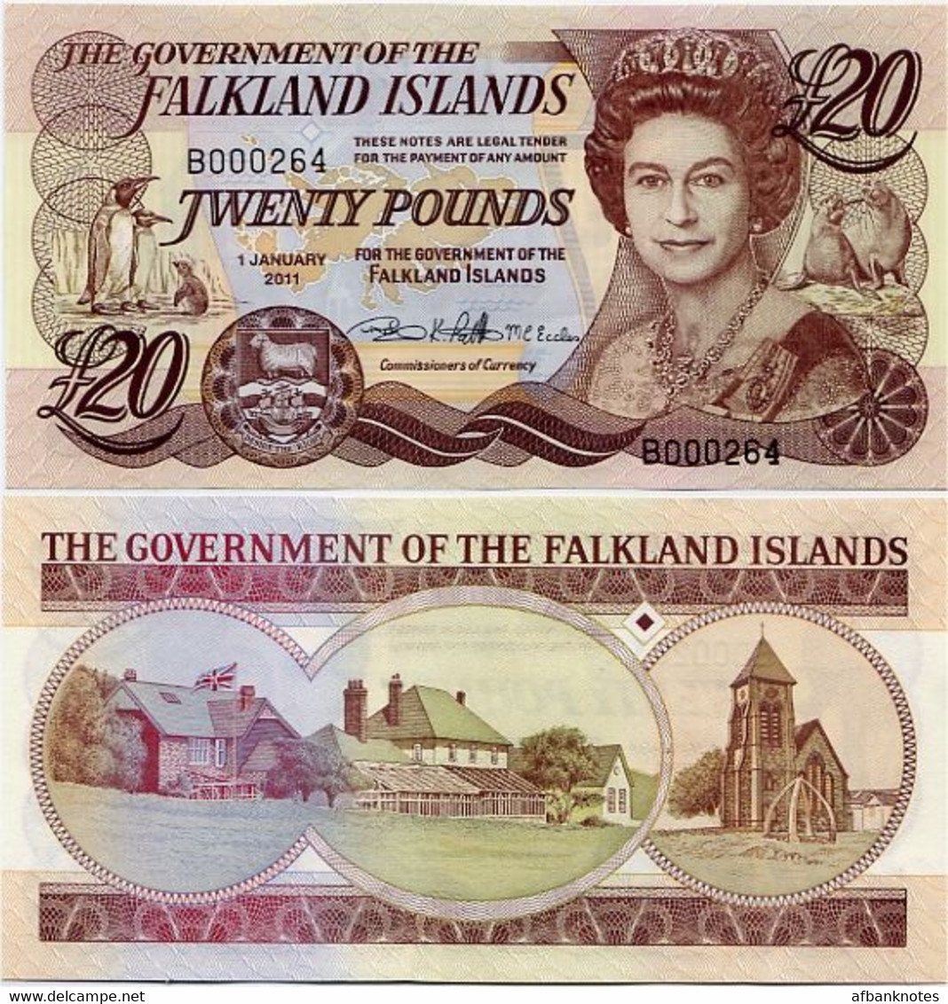 FALKLAND IS.       20 Pounds       P-19       1.1.2011       UNC - Islas Malvinas