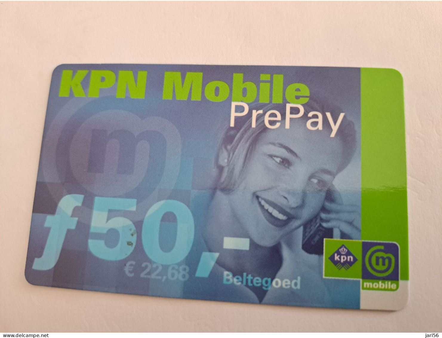 NETHERLANDS  / PREPAID HFL 50,00 KPN MOBILE  /  LADY ON PHONE    /  USED  CARD    ** 15031** - Unclassified