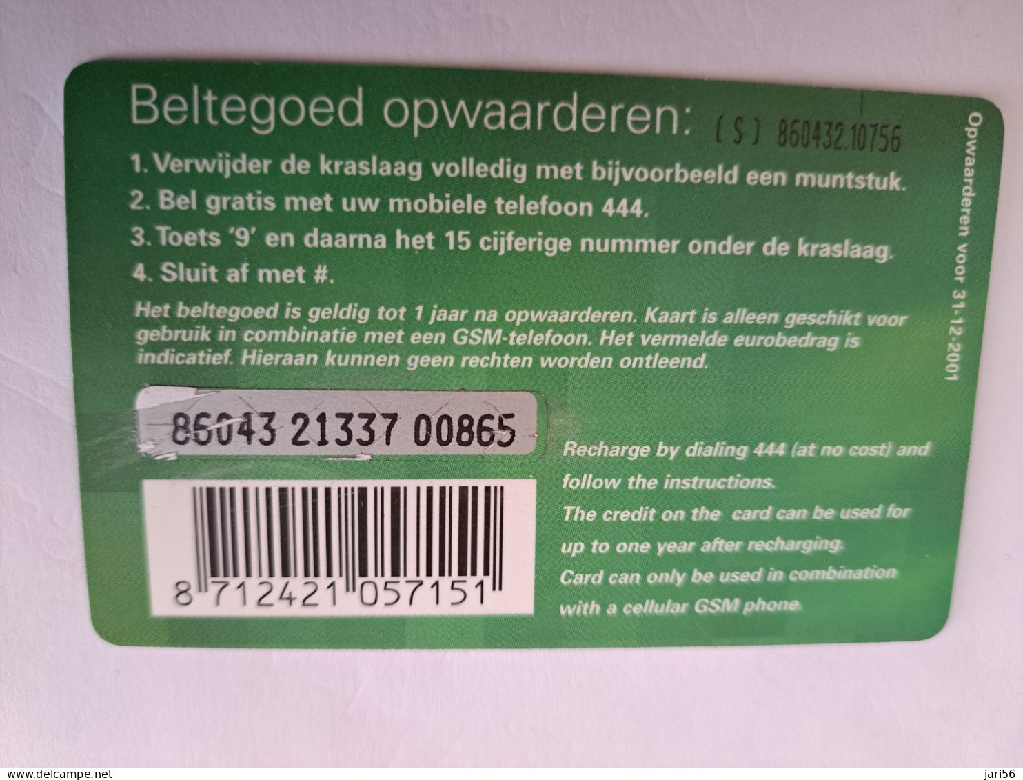 NETHERLANDS  / PREPAID HFL 50,00 KPN MOBILE  /  LADY ON PHONE    /  USED  CARD    ** 15031** - Sin Clasificación