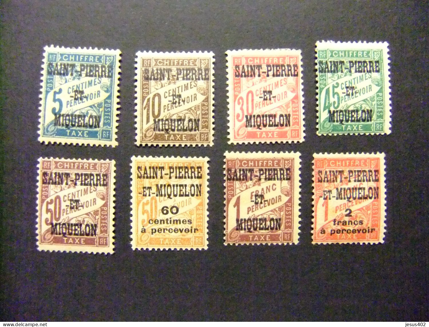 55 SAINT - PIERRE ET MIQUELON 1925 - 27 TIMBRES -TAXE DE FRANCE YVERT TAX 10 / 20 MN /MNH Incompleta - Timbres-taxe