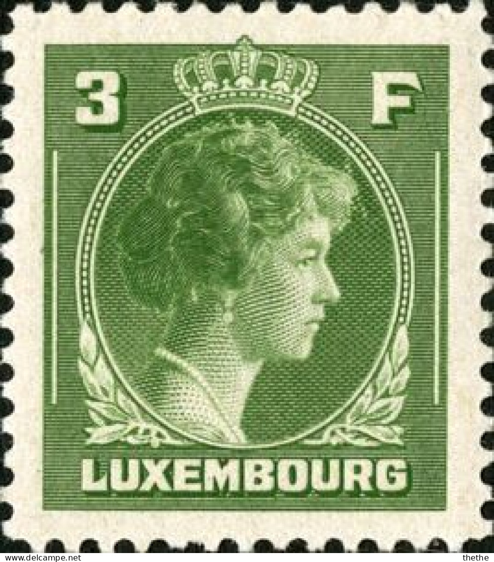 LUXEMBOURG - La Grande-Duchesse Charlotte Face à La Droite (vert) - 1940-1944 Deutsche Besatzung