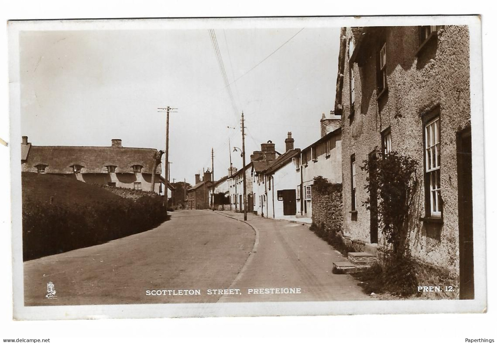 Real Photo Postcard, Wales, Radnorshire, Presteigne, Scottleton Street, House, Road. - Radnorshire