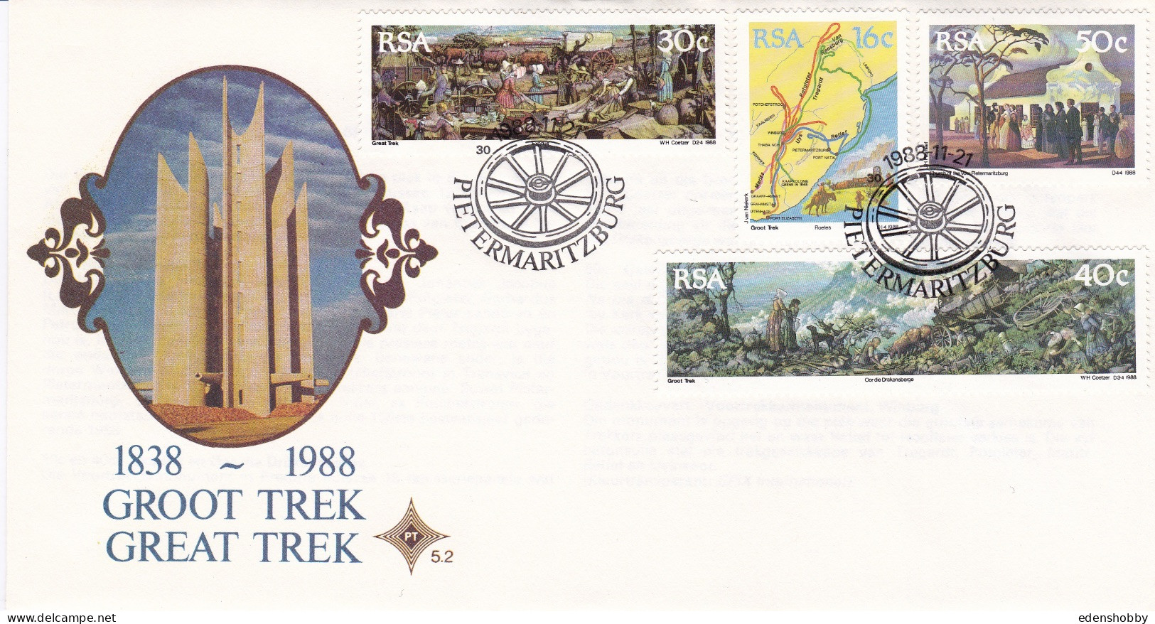 SOUTH AFRICA RSA 1988-89 10 Official First day Covers FDC 4.24 4.25 4.25.1 4.26  S14 5.2 5.3 5.3.1 5.4 5.5