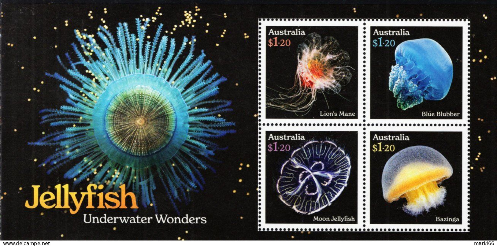 Australia - 2023 - Underwater Wonders - Jellyfish - Mint Stamp Sheetlet - Ungebraucht