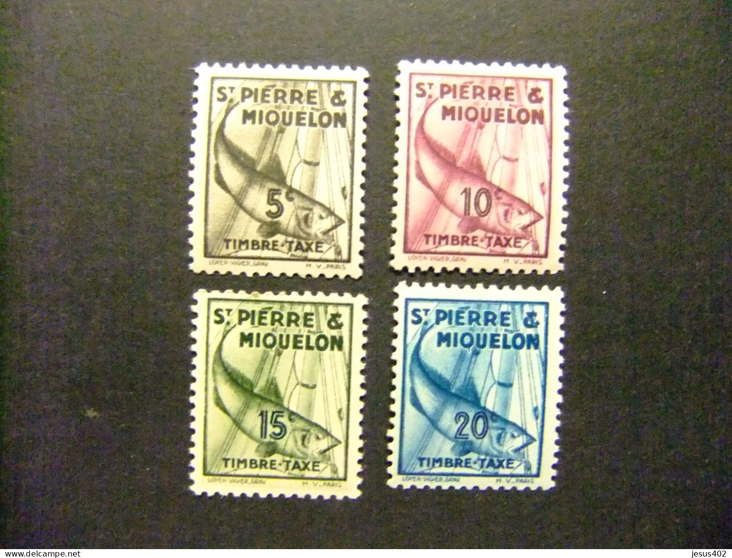 55 SAINT - PIERRE ET MIQUELON 1938 MORUE (BACALAO) YVERT TAX 32 / 41 ** MNH Incomplete - Segnatasse