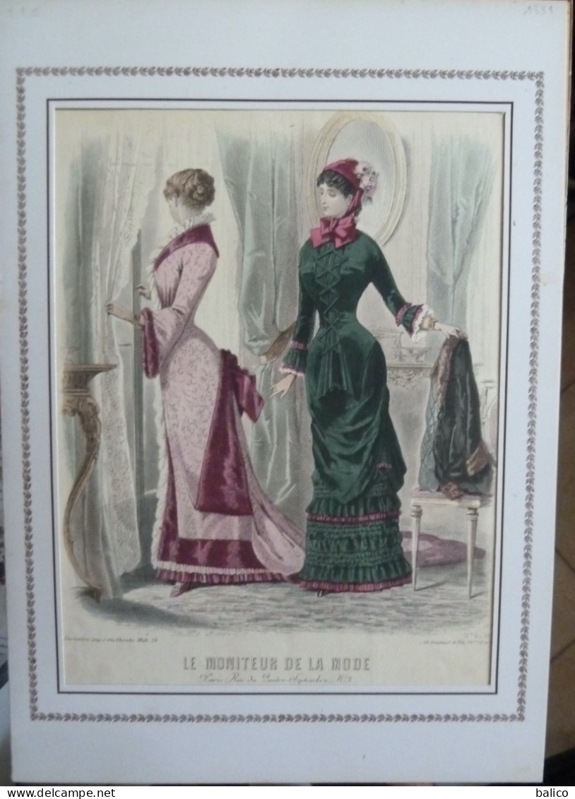 Le Moniteur De La Mode 1881 - Gravure D'époque XIXème ( Déstockage Pas Cher, Cause Retraite) Réf;  Réf; F 14 - Avant 1900