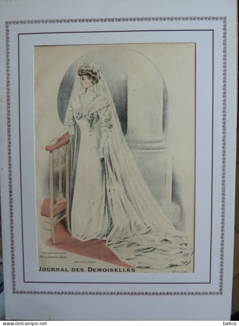 Journal Des Demoiselles 1908 - Gravure D'époque XXème ( Déstockage Pas Cher, Cause Retraite) Réf; F, 17 - Before 1900