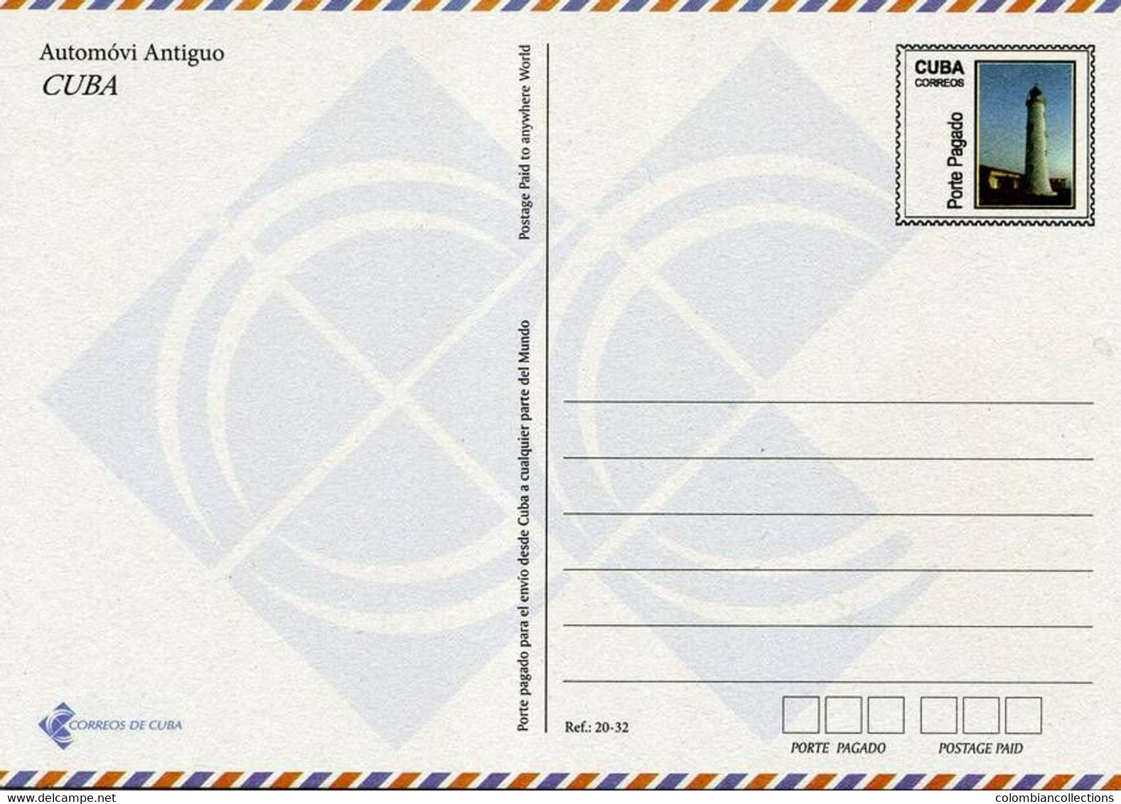 Lote PEP967, Cuba, 2013, Entero Postal, Postal Stationary, Automovil Antiguo, Old Car, 20/32, Postcard - Tarjetas – Máxima
