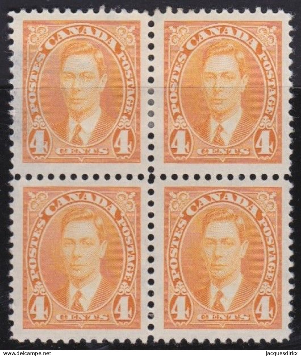 Canada     .    SG  .    357  Bloc Of 4        .    *       .     Mint-hinged - Neufs