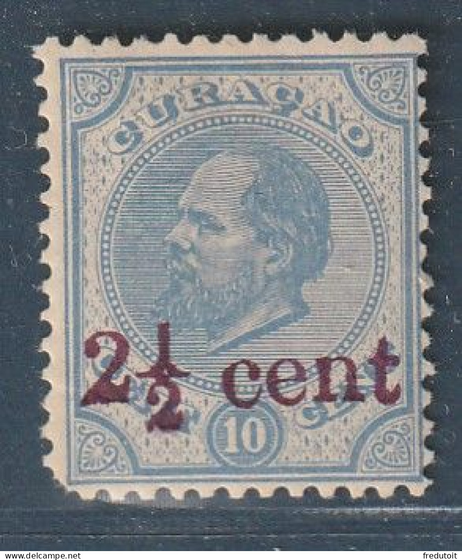 CURACAO - N°24 * (1896) Surchargé : 2.5 Cent Sur 10 Bleu - Curaçao, Nederlandse Antillen, Aruba