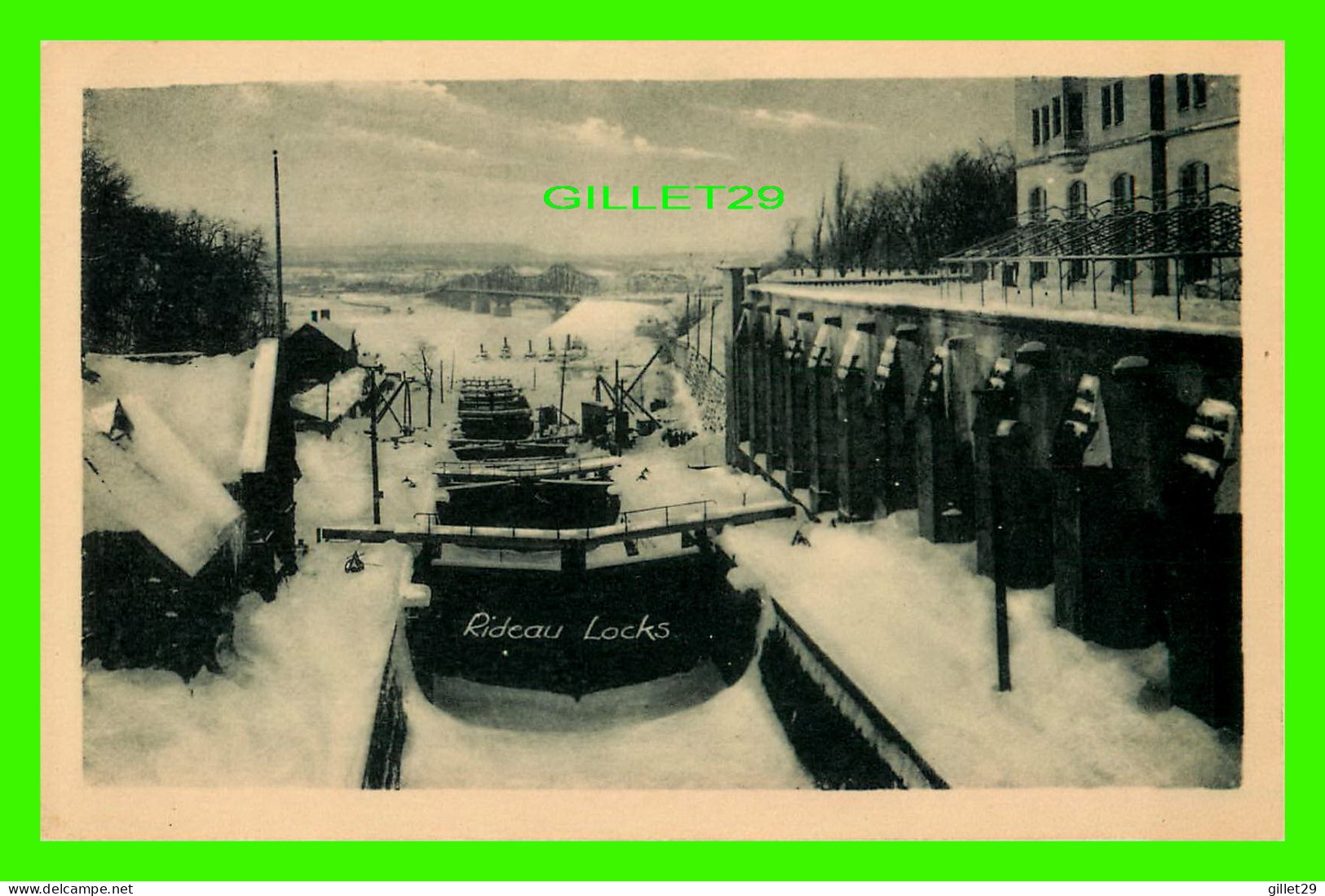 OTTAWA, ONTARIO - RIDEAU LOCKS IN WINTER - - Ottawa