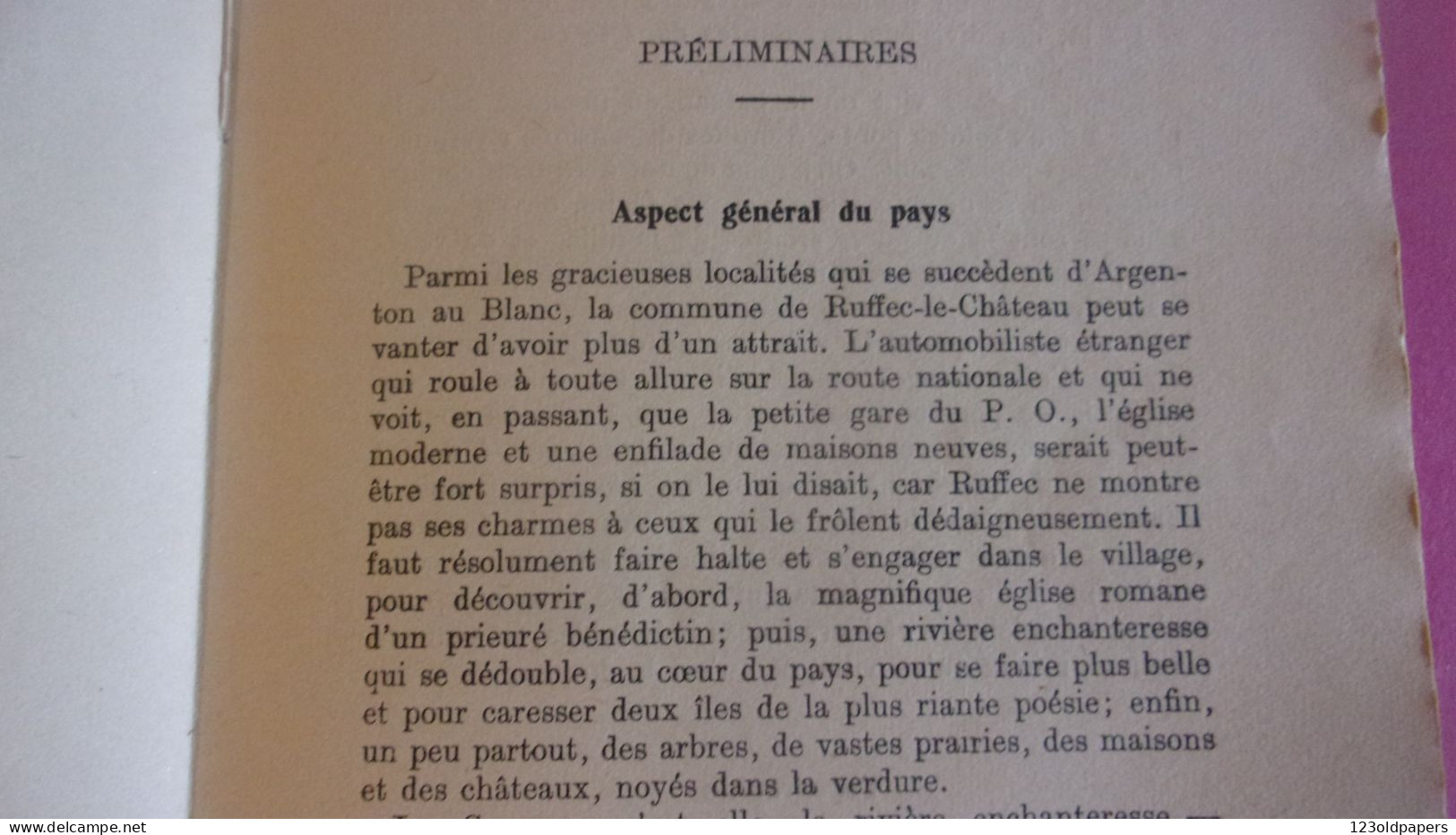 BERRY 1936 EO AVEC ENVOI ABBE ANDRE GIRARD MONOGRAPHIE DE RUFFEC LE CHATEAU A TRAVERS LES SIECLES INDRE LE BLANC BELABRE - Centre - Val De Loire