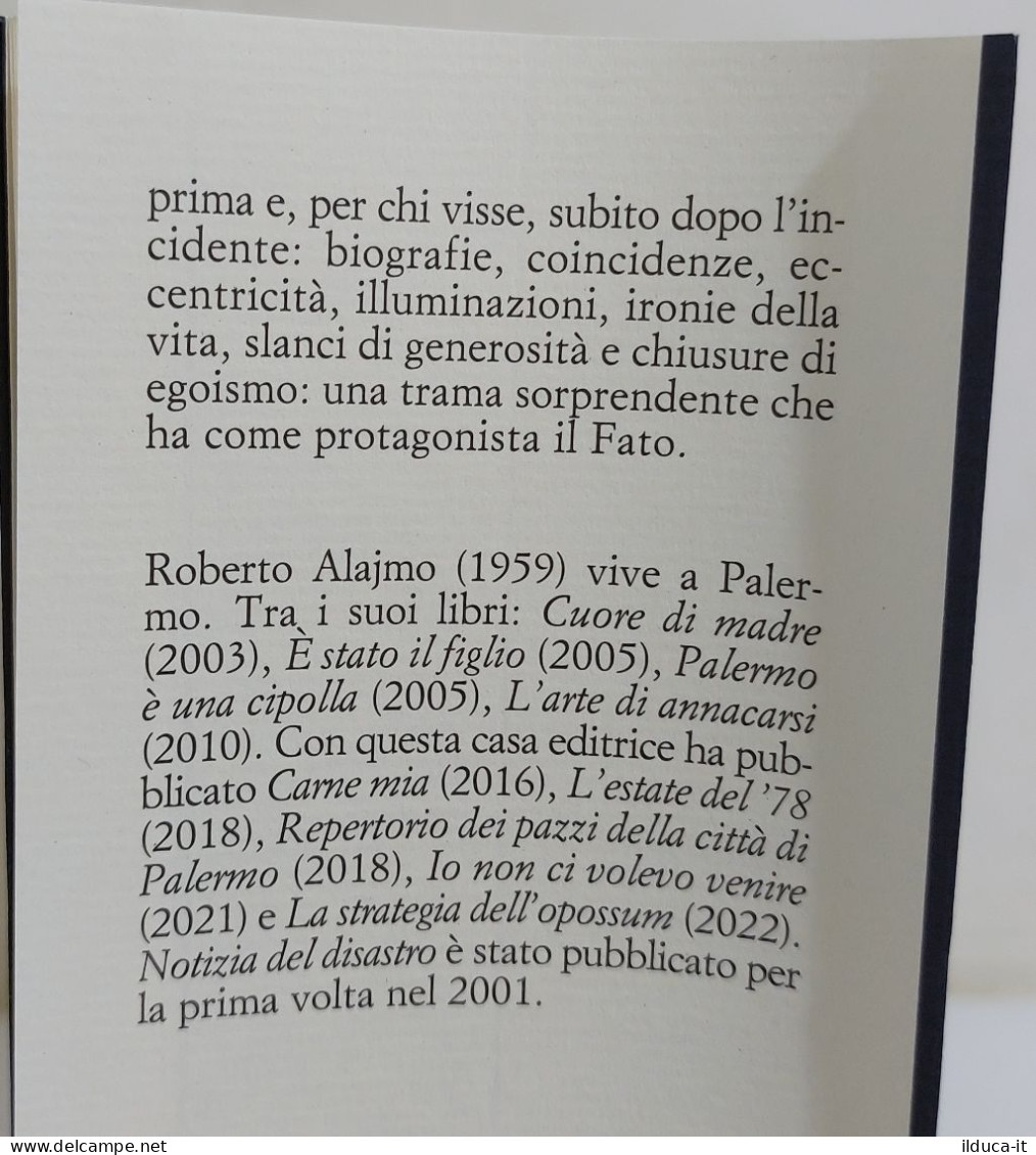 32497 V Roberto Alajmo - Notizia Del Disastro - Sellerio 2022 - Classiques