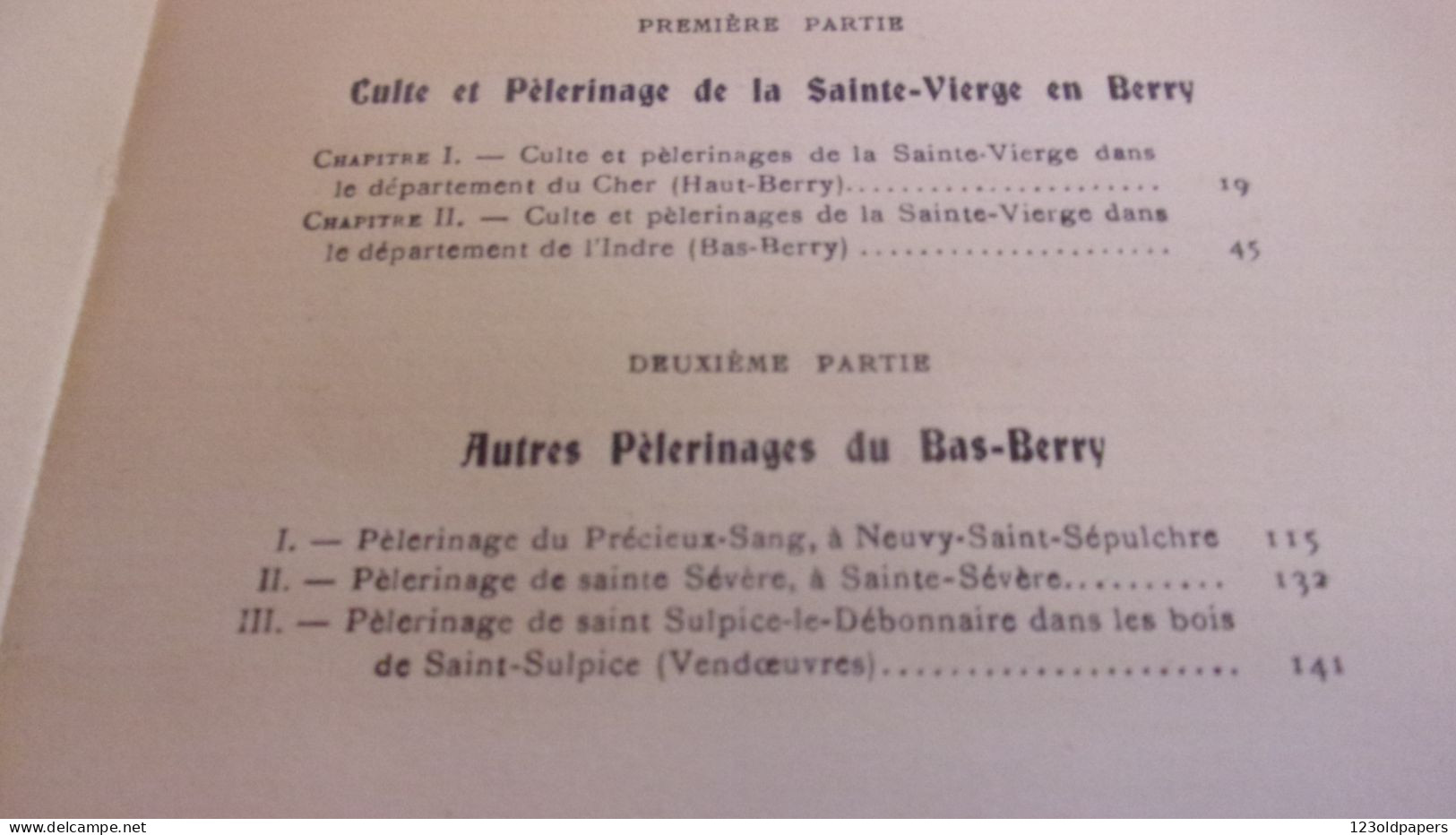 BERRY  1910 ABBE DAMOURETTE PELERINAGES DU BERRY VENDOEUVRES STE SEVERE NEUVY ST SEPULCHRE MAUBRANCHES.. - Centre - Val De Loire