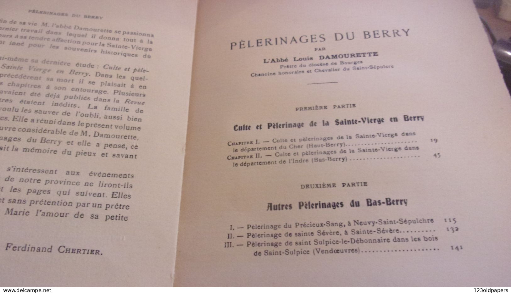 BERRY  1910 ABBE DAMOURETTE PELERINAGES DU BERRY VENDOEUVRES STE SEVERE NEUVY ST SEPULCHRE MAUBRANCHES.. - Centre - Val De Loire